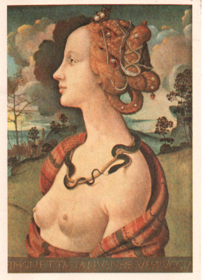 AK Portrait von Simonetta Vespucci de Piero di Cosimo.