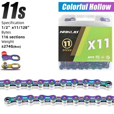 Nanlio X11 Lightweight 11s Kette 116L Rainbow Solid +2 Quicklinks