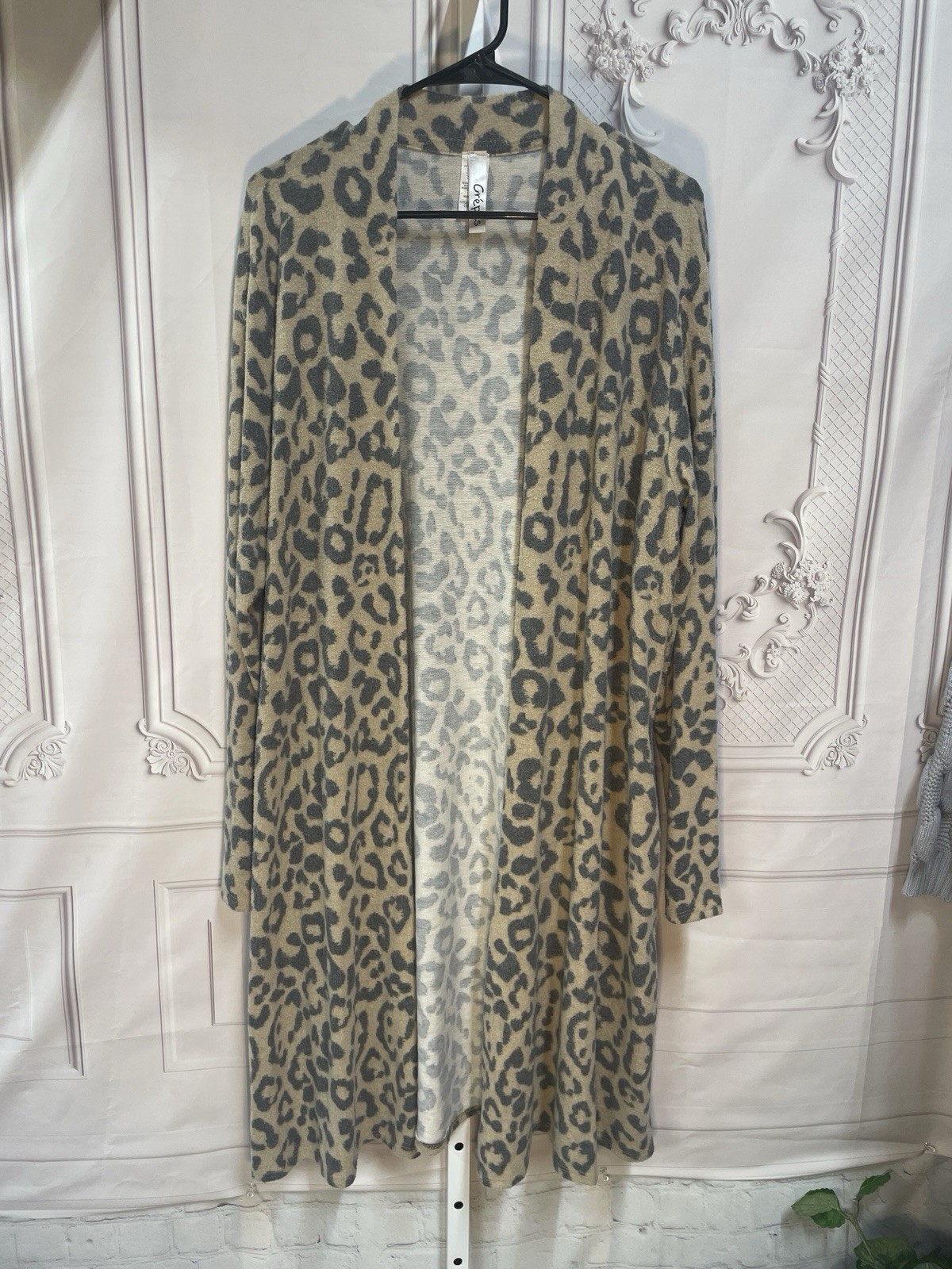 Crepas Animal Print Leopard Open With Pockets Lon… - image 1