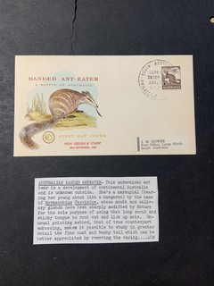 Australia 1960 FDC Cover 6d Banded Ant Eater Definitive Overseas Mailers Insert