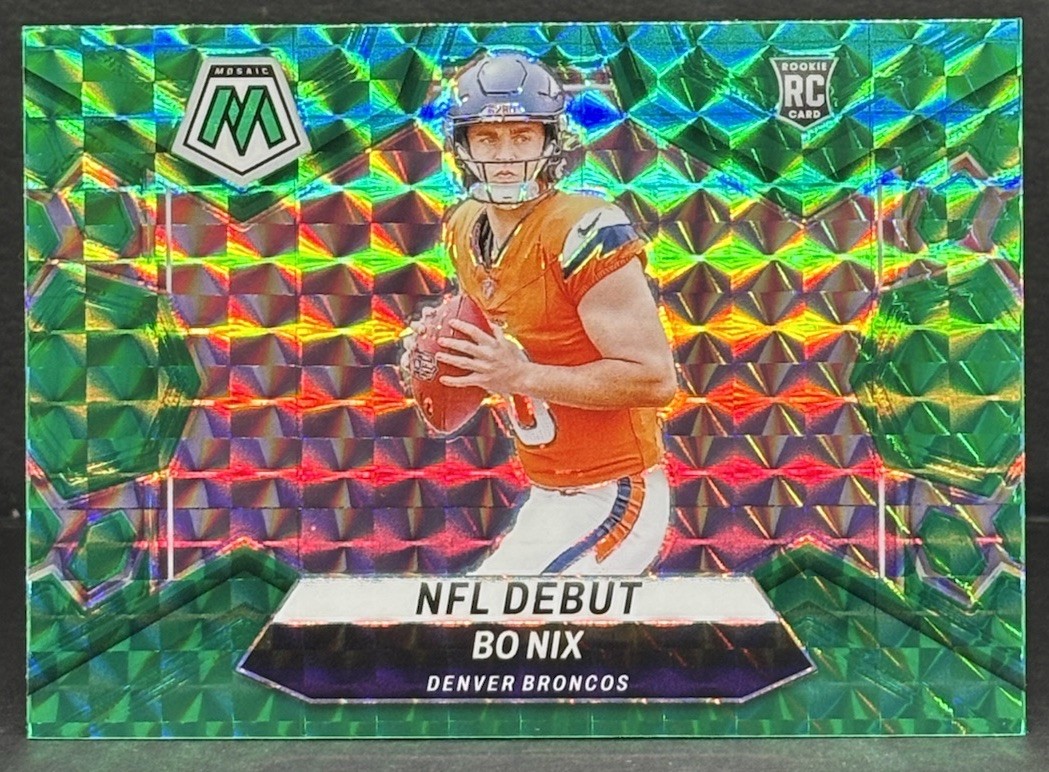 2024 Mosaic Bo Nix RC Green Prizm Rookie NFL Debut #271 Broncos