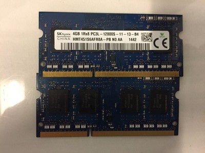 SK hynix 8GB 2x4GB PC3L-12800S DDR3 Laptop RAM HMT451S6AFR8A-PB