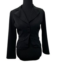 Vintage Y2K Wrapper Blazer Jacket M Black Cro...