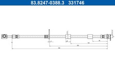 Bremsschlauch ATE 83.8247-0388.3 für FORD PUMA J2K CF7 TRANSIT COURIER V769 N3P