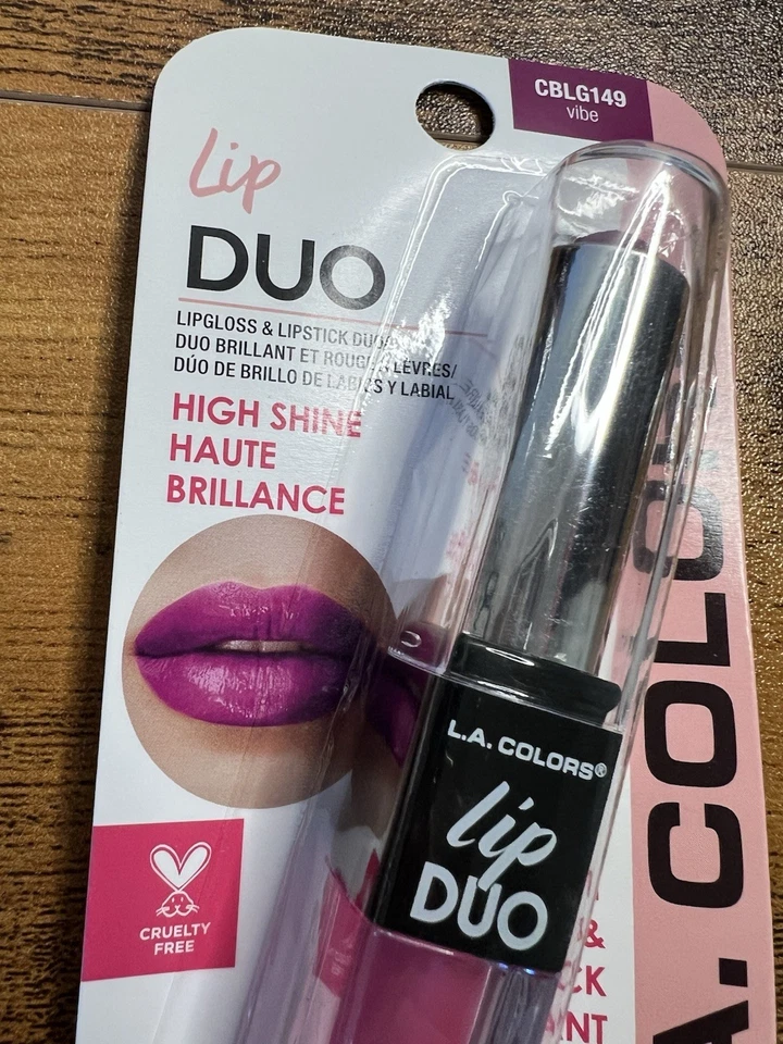 New L. A. Colors Lip Duo, High Shine, Lip gloss & Lipstick, CBLG149, Vibe - Image 2 of 4