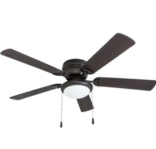 Portage Bay 50251 Hugger 52" Matte Black West Hill Ceiling Fan w/ Bowl Light Kit