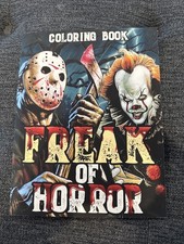 Freak of Horror Coloring Book Jason Pennywise Leatherface Horror Uncolored