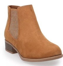 Girls' SO Newlondon Cognac Ankle Boots Memory Foam Insole New with Box
