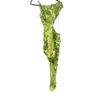 Mac Duggal One Shoulder Asymmetrical Sequined Cut-Out Dress Apple Green SZ  2 NWT | eBay