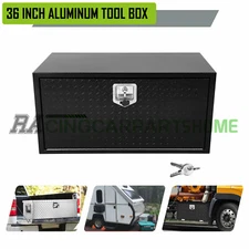 36x18x18 in Black Steel Underbody Truck Tool Box For RV Pick Up Trailer w/ Keys