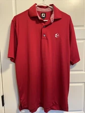 FootJoy FJ Golf Polo Shirt Red Adult Men's Size Medium Logo Syngenta