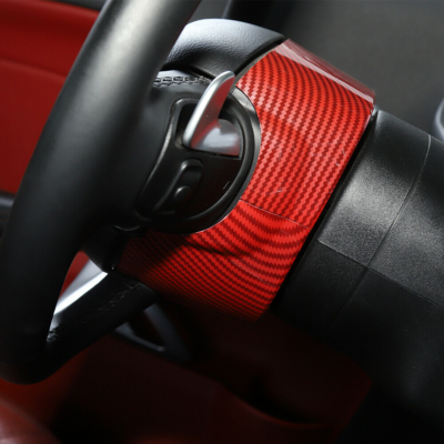 Carbon Fiber Steering Wheel Base Upper Trim For Dodge Challenger/Charger 2015+ (Set Of 2)