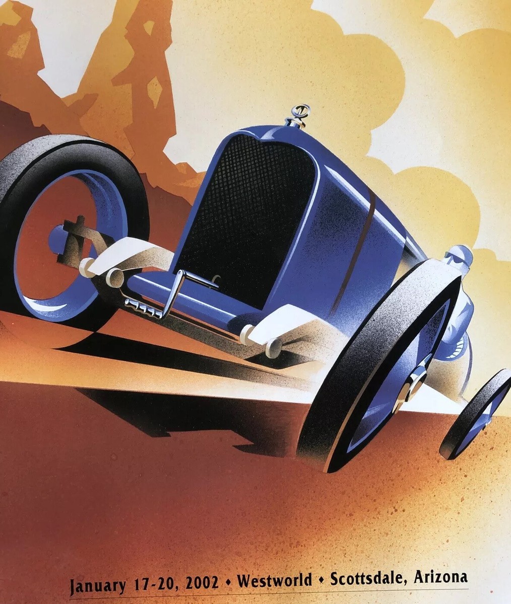 Barrett Jackson 2002 Classic Car Auction Poster 24”X36”. Artist