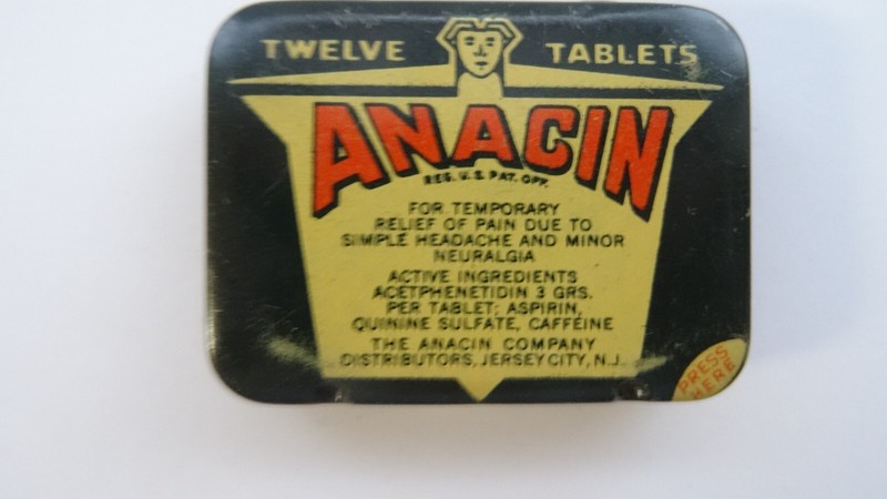 VINTAGE ANACIN FOR PAIN TIN - JERSEY CITY, N.J.