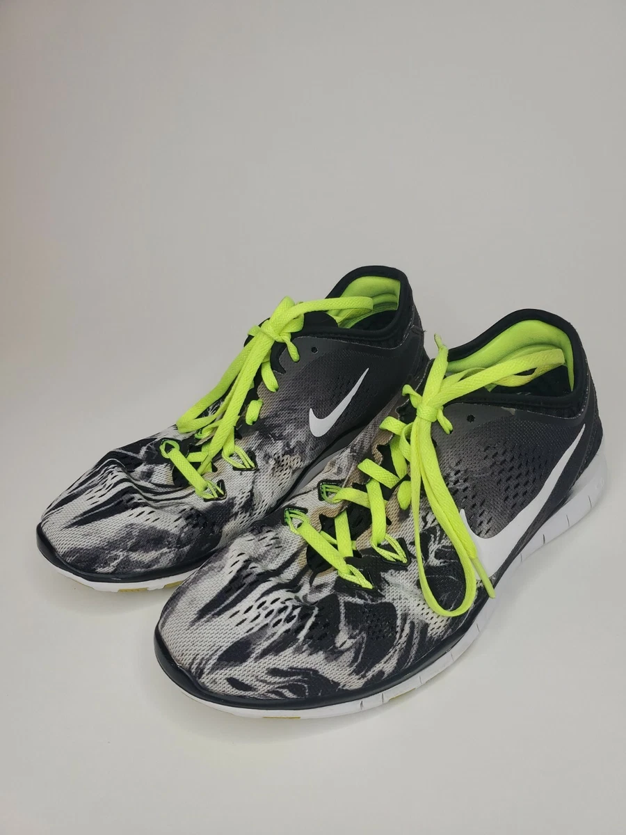 Nike women's free 5.0 tr fit 5 print training shoes 2025 - black/volt green