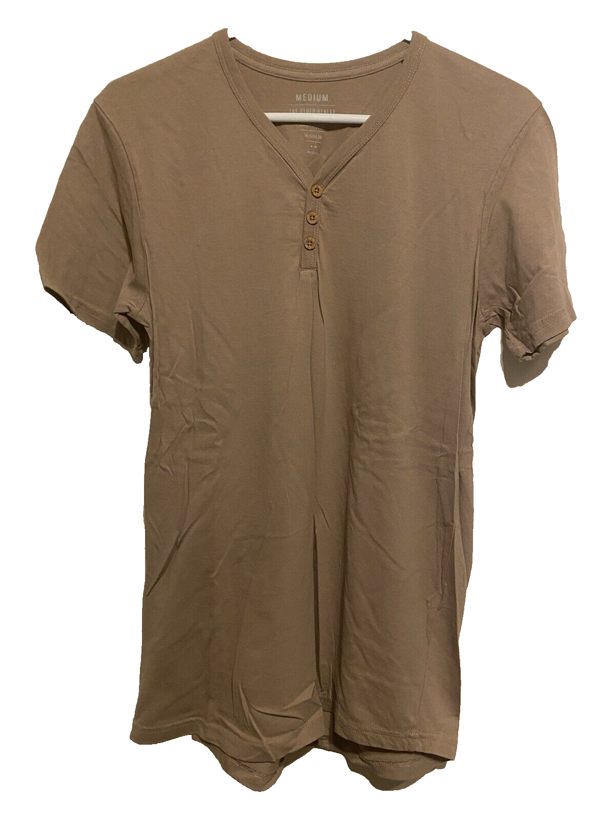 ALTRA Cotton On Collection "The Other Henley" uomo medio nuovo senza etichetta cotone marrone 3 bottoni