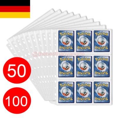 50/100 Seiten 9-Pocket Pages Ordner Seiten Sammelkarten Album - Magic Pokemon DE
