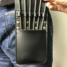 6Arrows Leather Archery Arrow Quiver Pocket Holder Pouch Bag Side Belt Waist Hip