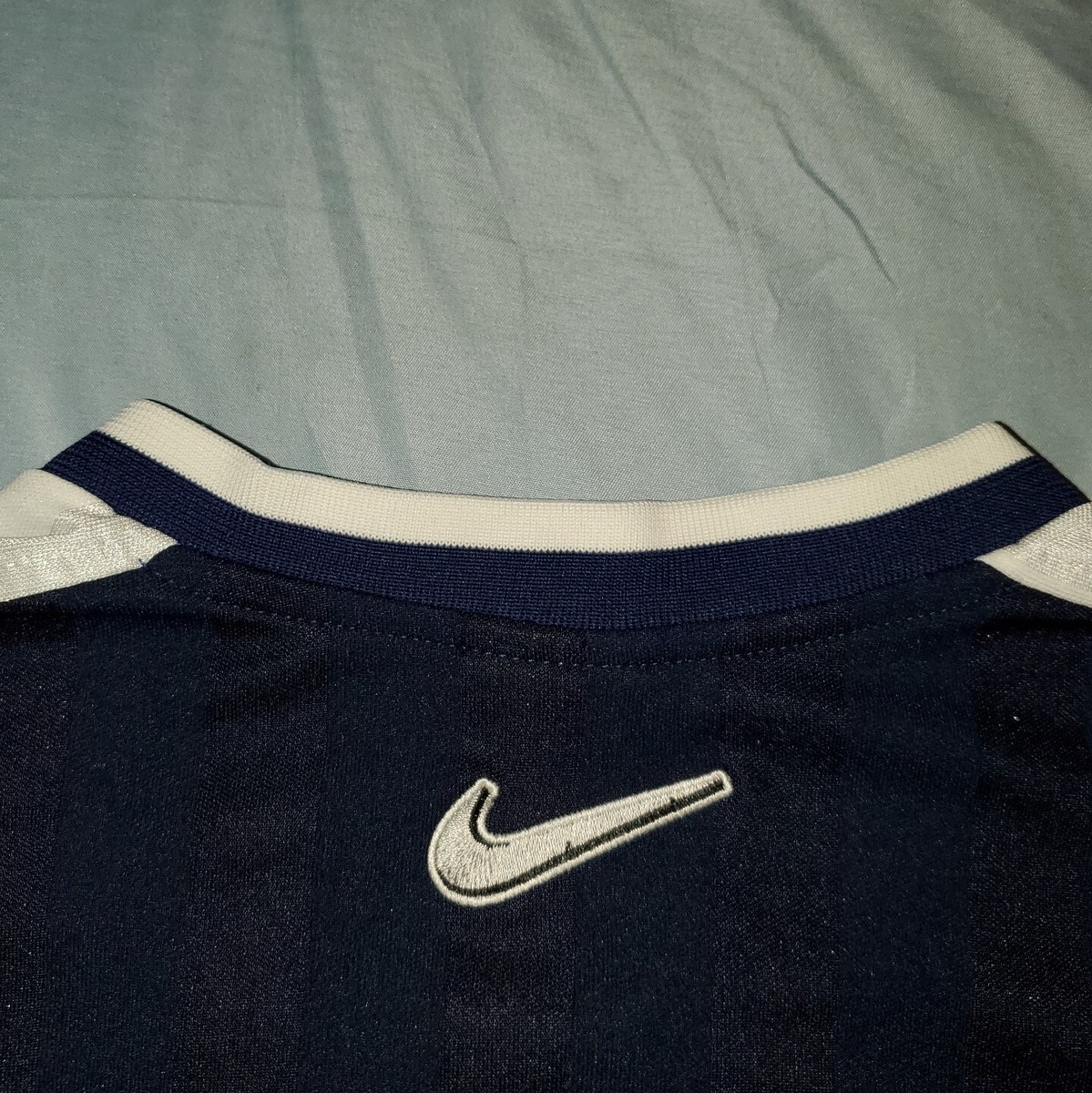 Sz LARGE Mens Vintage Nike Jersey Shirt Center Swoosh Blue Sz LARGE Mens Vintage Nike Jersey Shirt Center Swoosh Blue