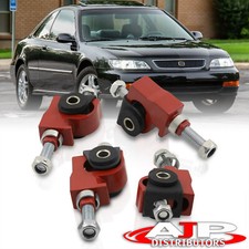 Red Front Adjustable Wheel Camber Kit Adjusters 4pcs For 1988-1991 Honda Crx Ef