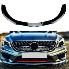 Car Front Bumper Spoiler Lip For Benz C117 CLA200 CLA45 AMG 2013-15 Gloss Black