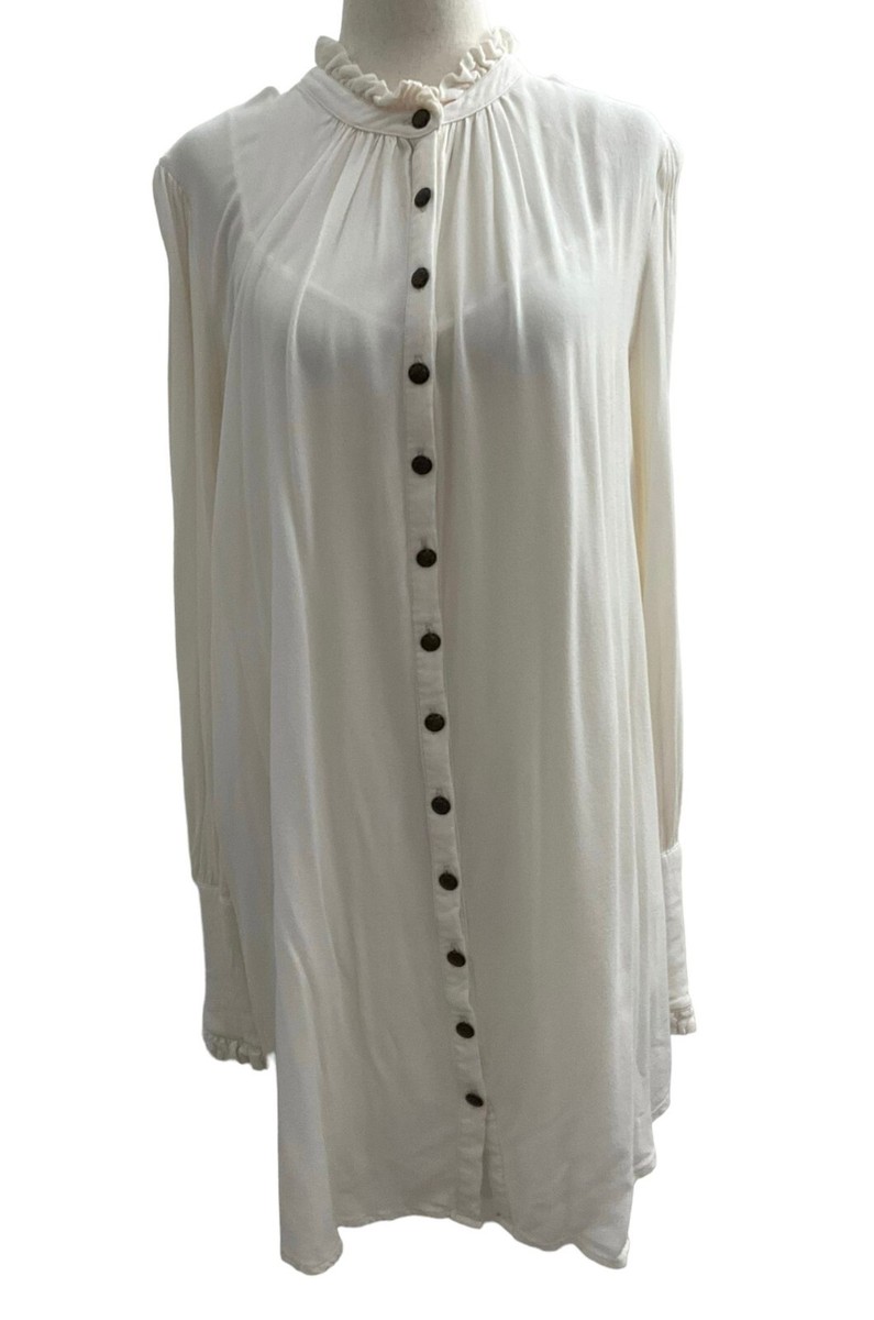 cream color long sleeve dress with sleeves Twilight Moments Long Knit Dress Cream 31.0 Waist Cream Crinkle Textured Lettuce Hem