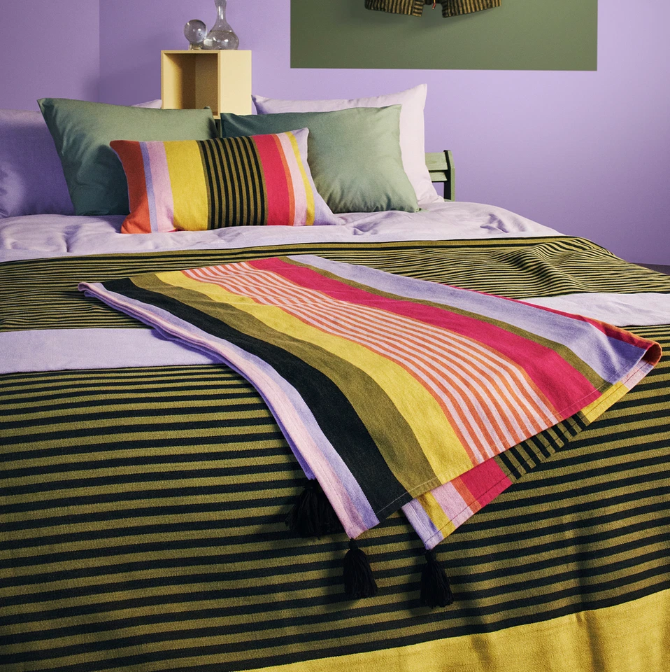 IKEA MAVINN Throw, a righe multicolore, 43" x 67", 110x170 cm MÄVINN Limited ... - Immagine 4 di 4