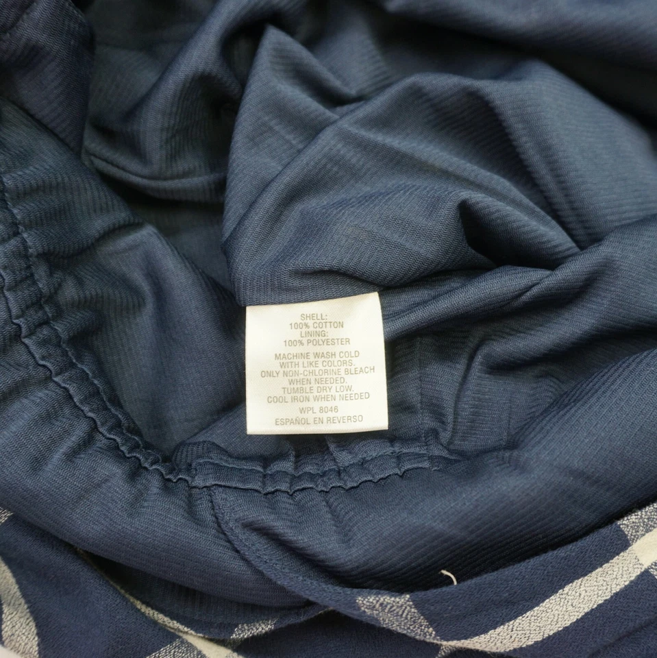 Maison Jules Womens Romper Neck Tie Back Windowpane Plaid Jumpsuit Blue L $79 - Image 4 of 4