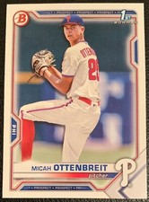 2021 BOWMAN DRAFT MICAH OTTENBREIT PHILLIES PROSPECT #BD-170 1ST BOWMAN PAPER