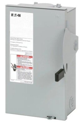 EATON CORPORATION Eaton Dg221Nrb Outdoor Safety Switch, 120/240V, 30-Amp, Gray