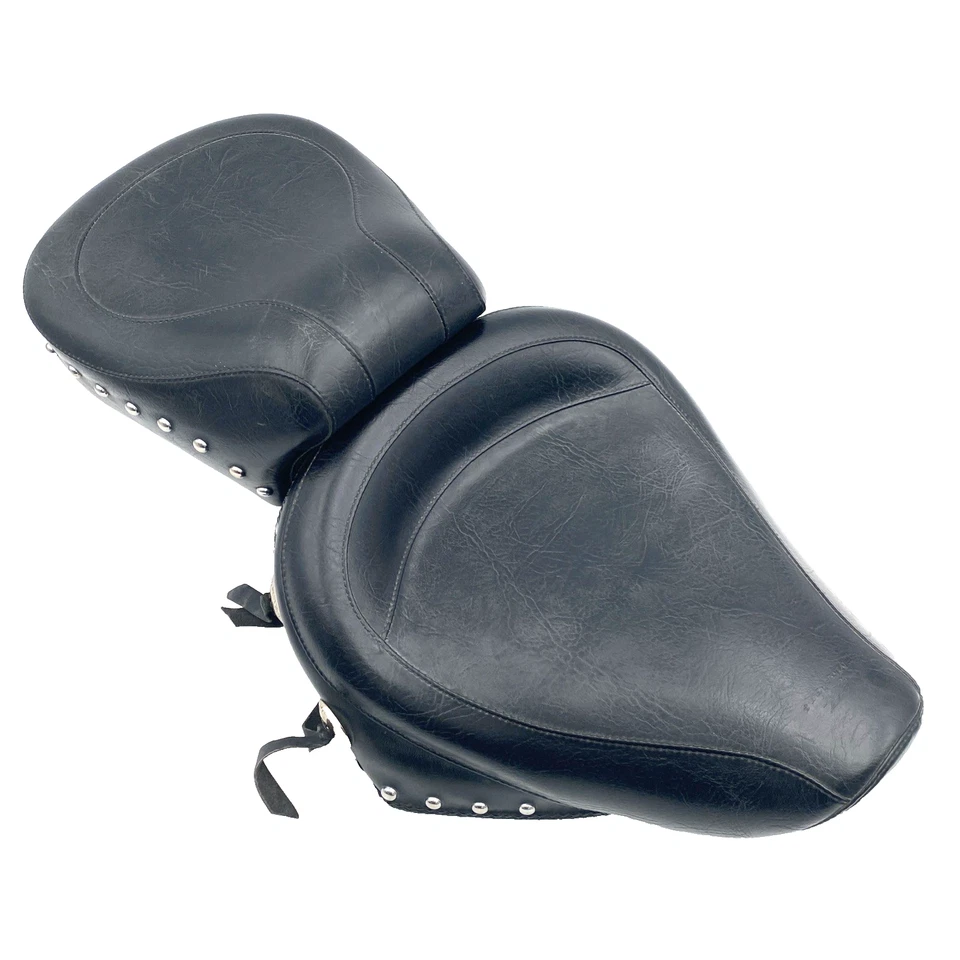 Mustang 75680 Studded Wide Touring 2Up Rider Passenger Seat 91-95 Harley FXD - Image 2 of 4