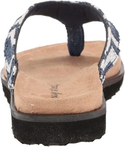 Easy Street Sandali piatti da donna, tessuto rafia blu navy/bianco, larghezza 11 X - Foto 4 di 5
