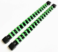 2 GOLIATH INDUSTRIAL 1/4" ABS MOUNTABLE SOCKET RAIL HOLDER ORGANIZER GREEN SH14G