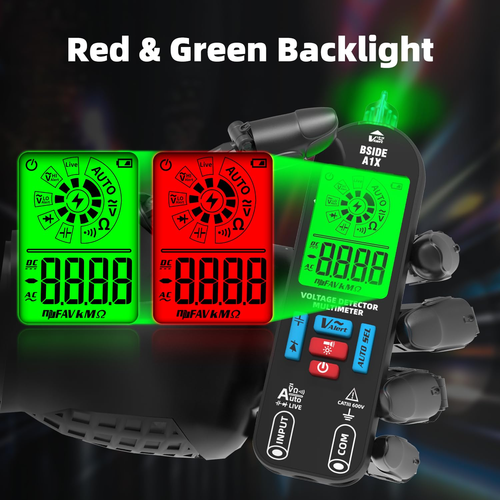 Digital Multimeter Tester Rechargeable Electrical Voltmeter, Smart Mode with Red - Picture 2 of 9