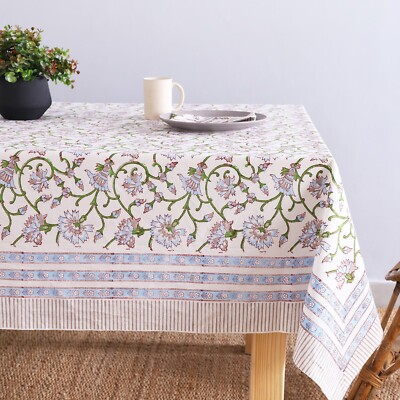 Hand Block Tischdecke Blumen Druck Tischdecke,Baumwolle Hülle