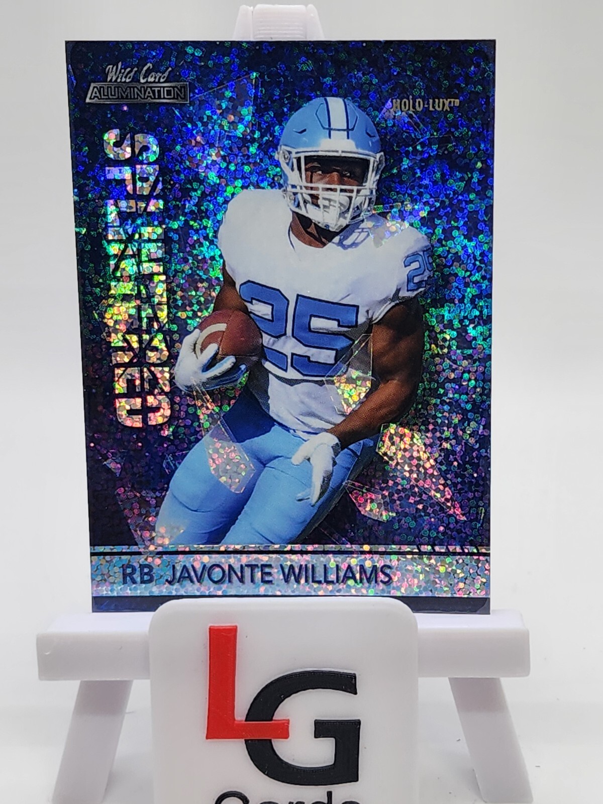 Javonte Williams Wild Card Alumination Splintered #SP11 Holo-Lux Blue