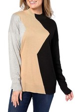 Belle by Kim Gravel Zig Zag Color Block Sweater Candied Ginger