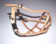 Light leather Dog Muzzle for French Bulldog "Frenchies"