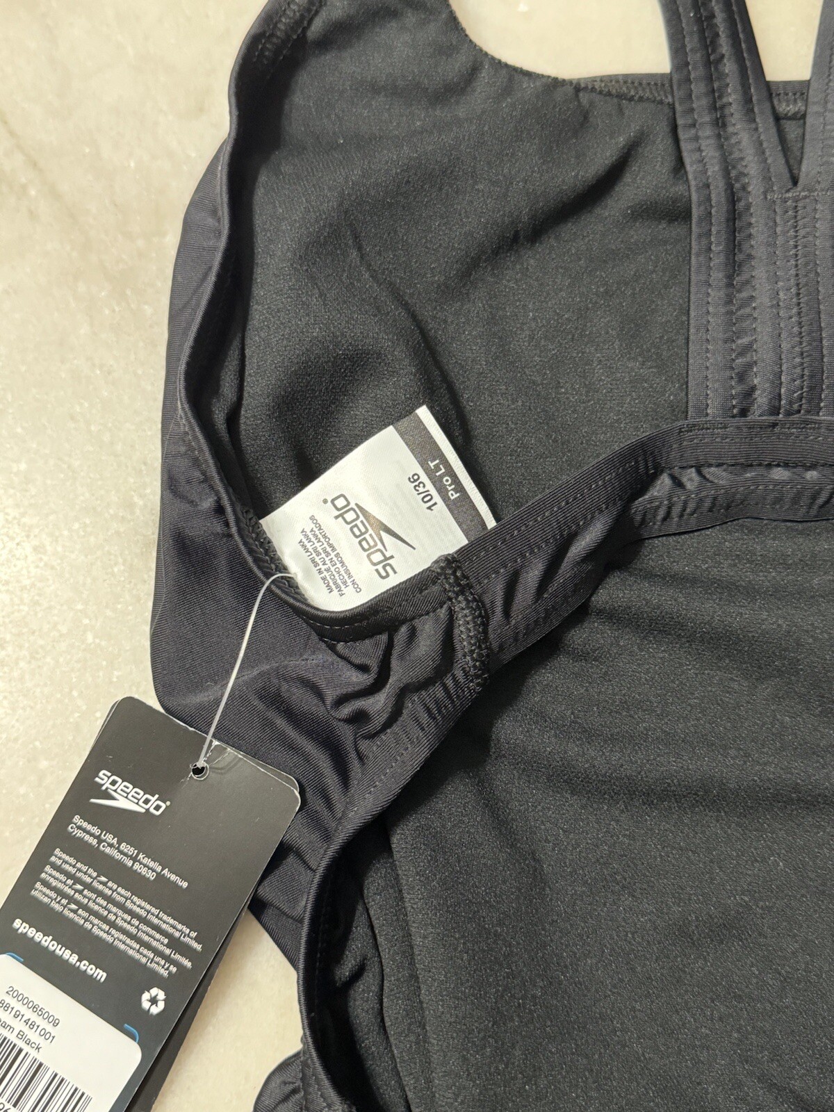 Speedo Team Black 88191481001 Size 10/36 Bathing Suit