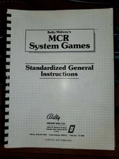 Bally/Midway's MCR System Arcade Games Instructions Manual and Schematics