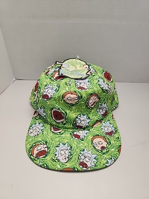 Adult Swim Rick And Morty Cartoon Bioworld Snapback Baseball Hat Cap Flat Brim