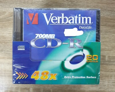 Verbatim Datalife 700MB CD-R Datalife 20 Superslim 48x 43348