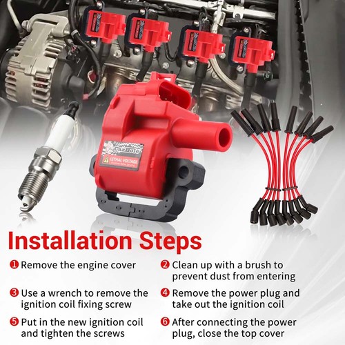 High Performance Ignition Coils & Spark Plugs & Wires For GM LS1 1997-2005 UF192 - Picture 7 of 15
