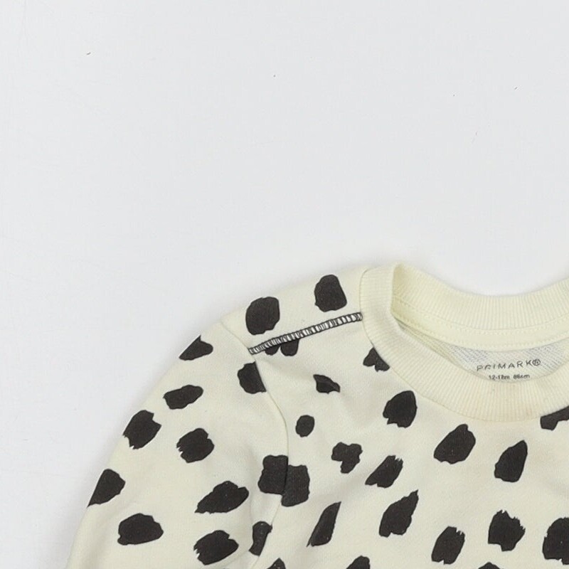 Primark Baby Ivory Animal Print Cotton Blend Jumper Size 12-18 Months Pullove image 5