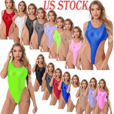 Women's One-piece Tank Bodysuit High Cut Thongs Leotard Bikini Tops Swimsuit