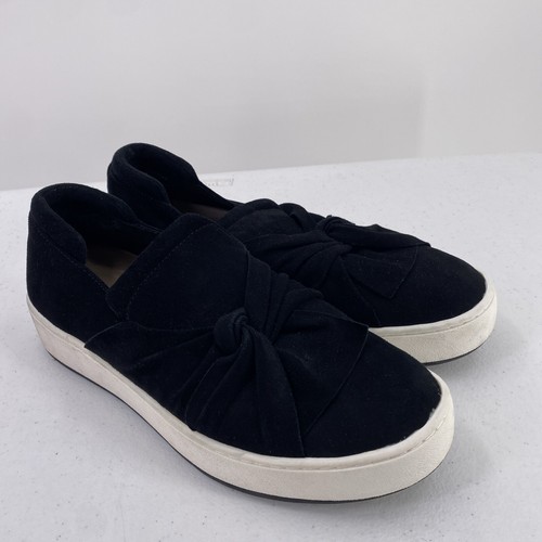 Donald J Pliner Celest Damen Sneaker 7,5 M schwarz Wildleder Schleife Slipper Schuhe