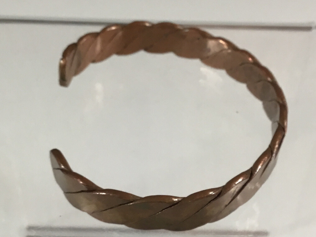Vintage Solid Copper Braided Twisted Cuff Bracelet - image 2