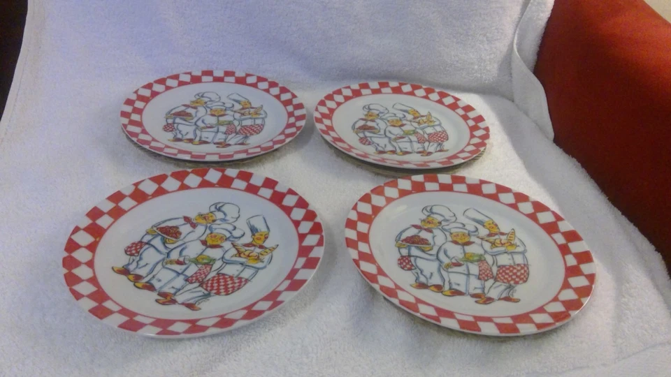 I. Godinger & Co. "Chef" Juego de 4 platos de postre y o decoración de pared, #9480, IOB Foto 4 de 4