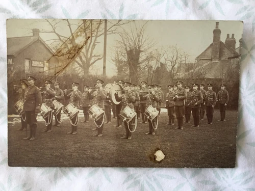 WW1 Military Band - Soldiers  - RP Postcard - Army