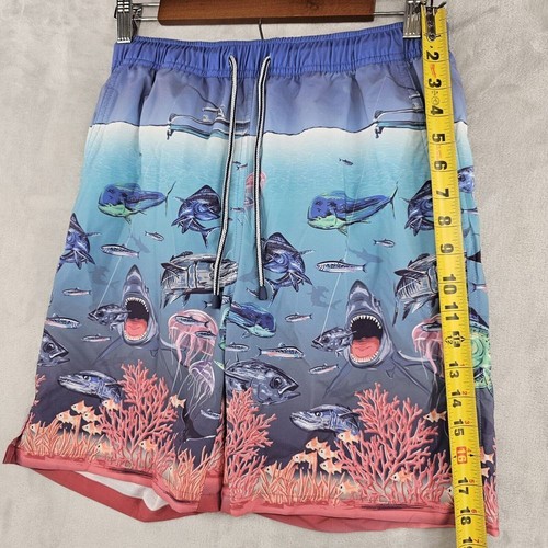 Peter Millar Seaside Swim Trunks Short Mens Small Deep Sea Print Liner New - Picture 6 of 9